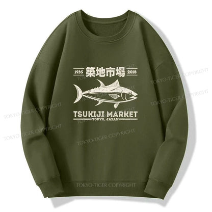 Tokyo-Tiger Retro Tsukiji Fish Market Streetwear Tokyo Sweatshirt