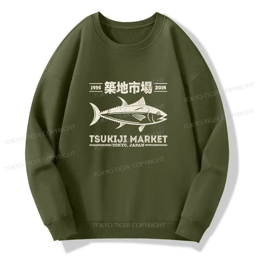 Tokyo-Tiger Retro Tsukiji Fish Market Streetwear Tokyo Sweatshirt