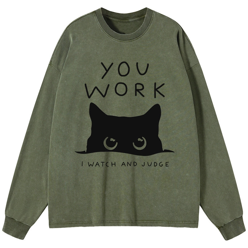 Tokyo-Tiger A Cat That Spies Washed Long Sleeve T-Shirt