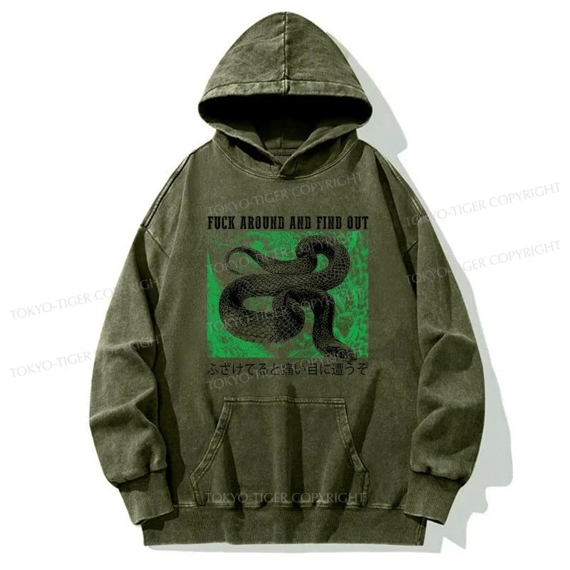 Tokyo-Tiger Cold And Heartless Snake Washed Hoodie