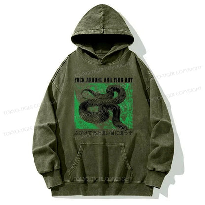 Tokyo-Tiger Cold And Heartless Snake Washed Hoodie