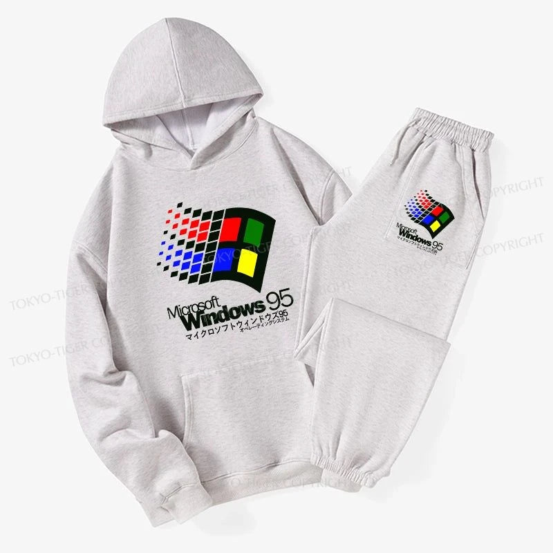 Tokyo-Tiger Windows 95 Logo Fleece Lined Hoodie Set