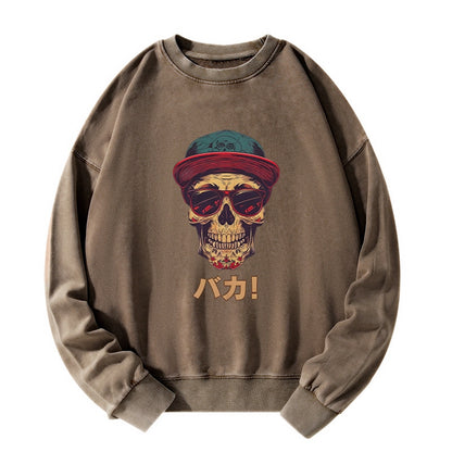 Tokyo-Tiger Fashion Skull Japanese Washed Sweatshirt