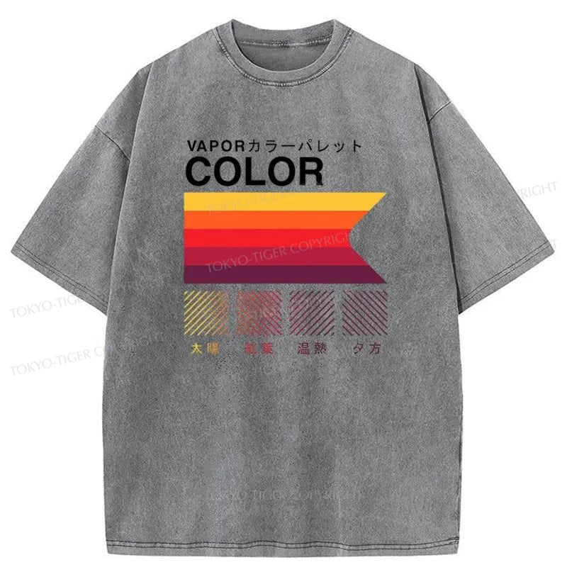 Tokyo-Tiger Vapor Color Palette Washed T-Shirt