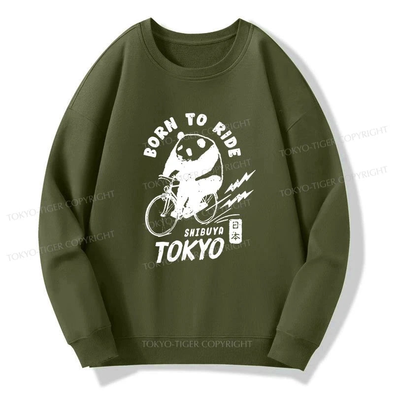 Tokyo-Tiger Pandas Ride Bicycles Sweatshirt