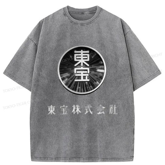 Tokyo-Tiger Toho Corporation Logo Washed T-Shirt