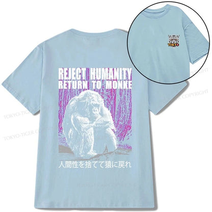 Tokyo-Tiger Reject Humanity Return To Monkey Front Back Classic T-Shirt