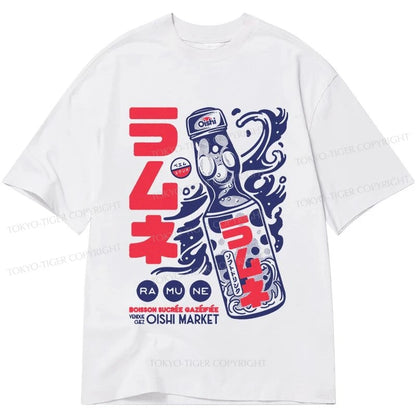 Tokyo-Tiger Ramune Print Japanese Classic T-Shirt