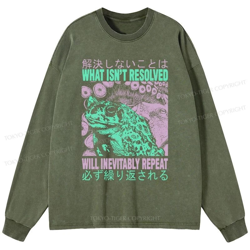 Tokyo-Tiger What Ist Resolved Forg Washed Long Sleeve T-Shirt