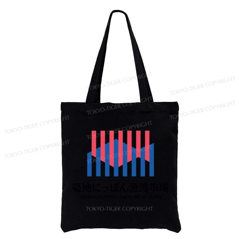 Tokyo-Tiger Tsukiji Nippon Fish Port Market Tote Bag