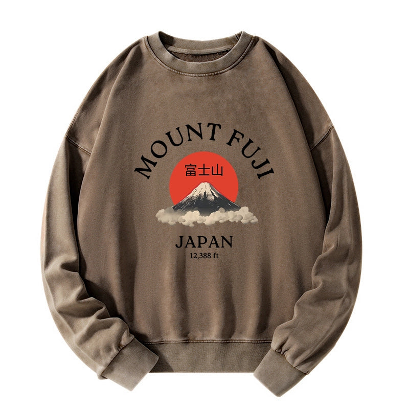 Tokyo-Tiger Japan Mount Fuji Sun Unisex Washed Sweatshirt