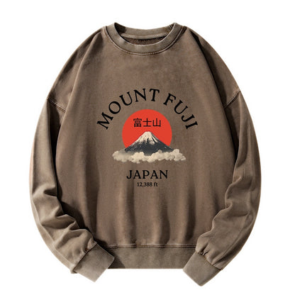 Tokyo-Tiger Japan Mount Fuji Sun Unisex Washed Sweatshirt