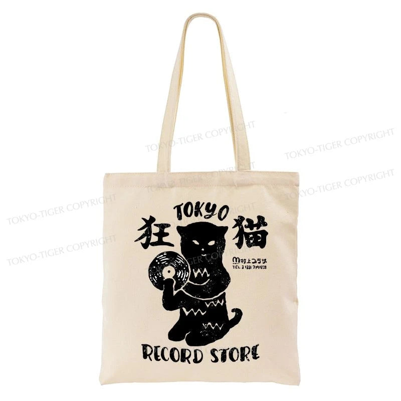 Tokyo-Tiger Tokyo Record Store Cat CD Tote Bag