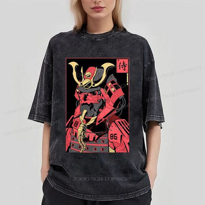 Tokyo-Tiger Samurai  Japanese Washed T-Shirt