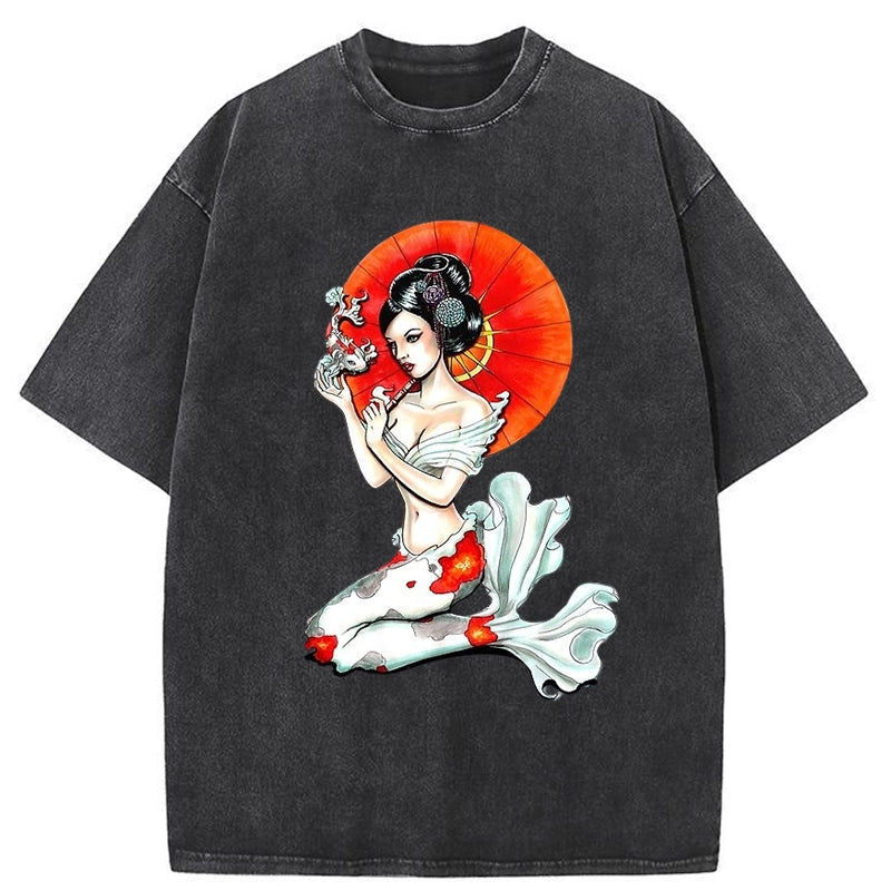 Tokyo-Tiger Koi Japanese Washed T-Shirt