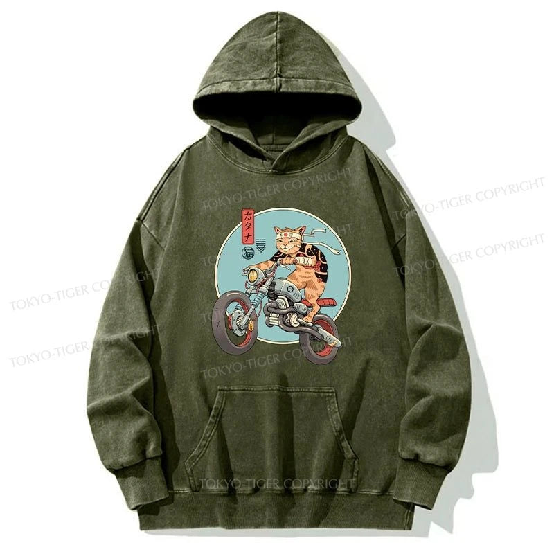 Tokyo-Tiger Catana Motorcycle Washed Hoodie