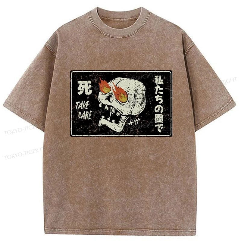 Tokyo-Tiger Take Care Japanese Washed T-Shirt