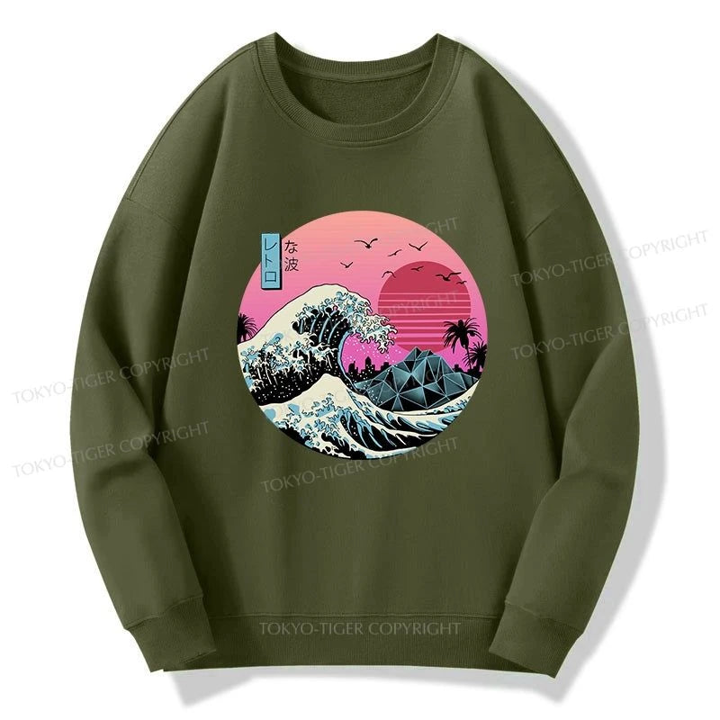 Tokyo-Tiger Japanese The Great Retro Wave Sweatshirt