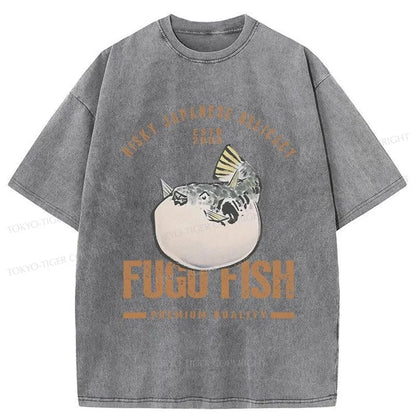 Tokyo-Tiger Fugu Fish Japanese Washed T-Shirt