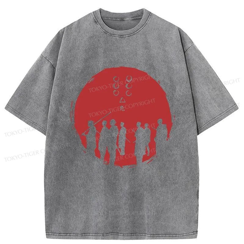 Tokyo-Tiger Seven Samurai Japanese Washed T-Shirt