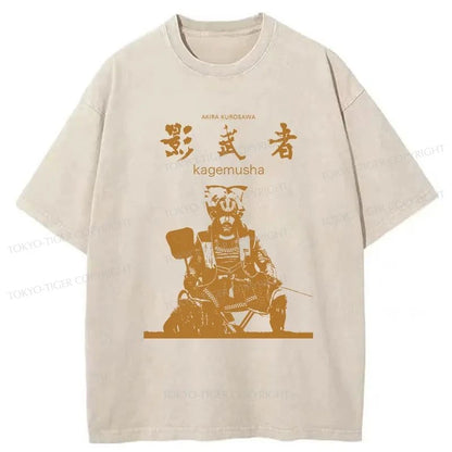 Tokyo-Tiger Japanese Shadow Samurai Washed T-Shirt