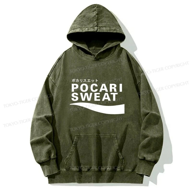 Tokyo-Tiger Japanese Pocari Sweat Logo Washed Hoodie