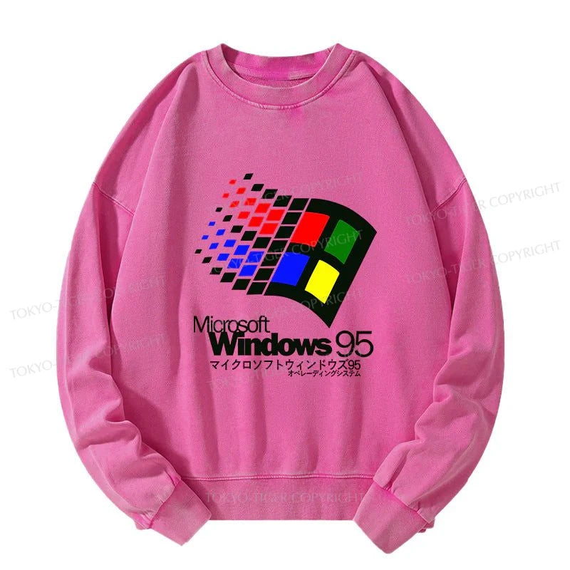 Tokyo-Tiger Windows 95 Logo Washed Sweatshirt