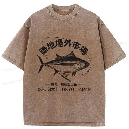 Tokyo-Tiger Tsukiji OTC Market Washed T-Shirt