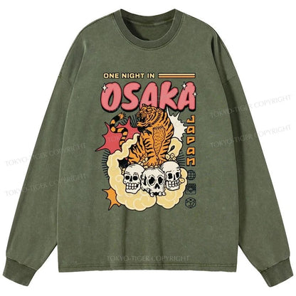 Tokyo-Tiger Osaka Tiger Washed Long Sleeve T-Shirt