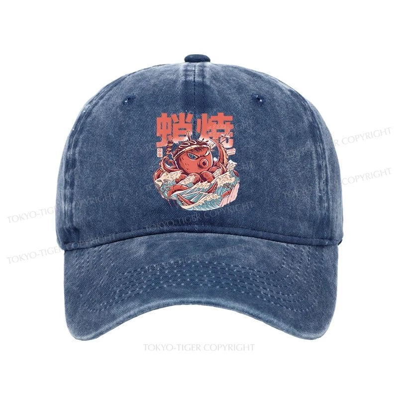 Tokyo-Tiger The Great Wave Takoyaki Japanese Washed Cap