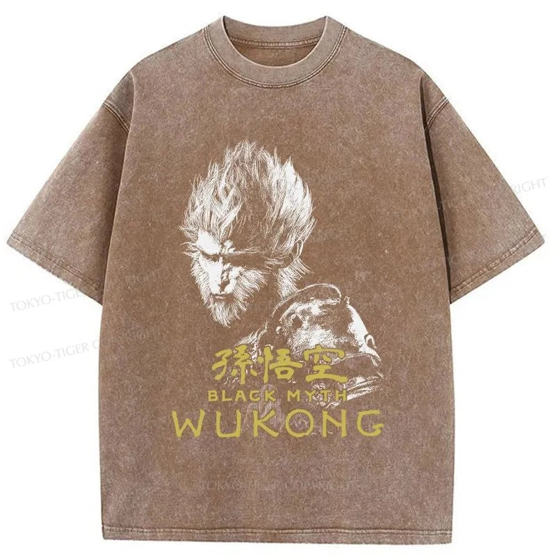 Tokyo-Tiger Retro Wukong Washed T-Shirt