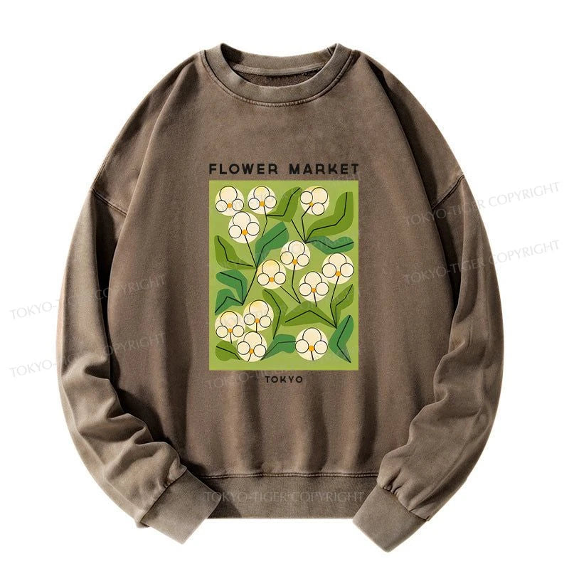 Tokyo-Tiger Flower Market Washed Sweatshirt