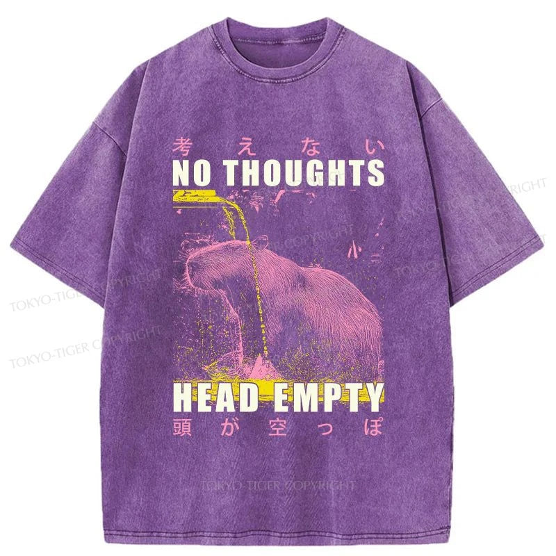 Tokyo-Tiger No Thoughts Head Empty Washed T-Shirt