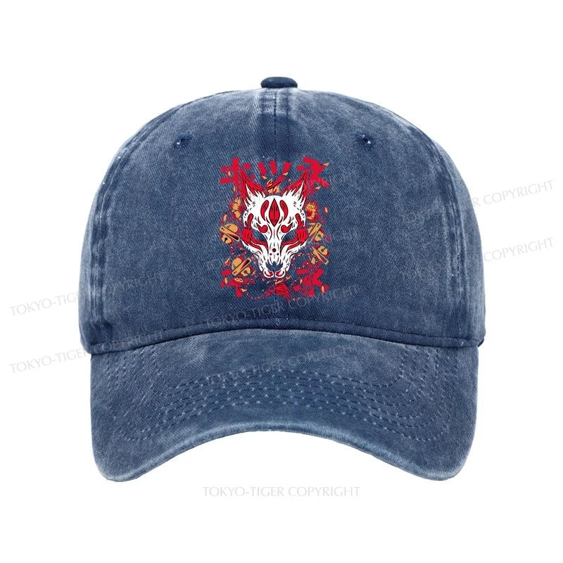 Tokyo-Tiger Japanese Kitsune Mask Washed Cap