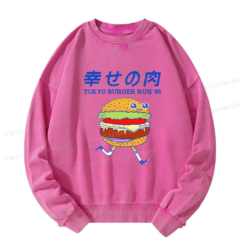 Tokyo-Tiger Tokyo Burger Run Japanese Washed Sweatshirt