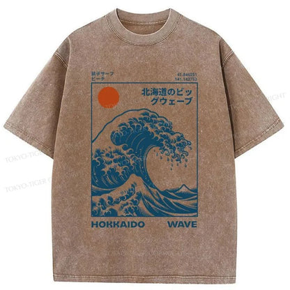 Tokyo-Tiger Hokkaido Wave Japan Washed T-Shirt