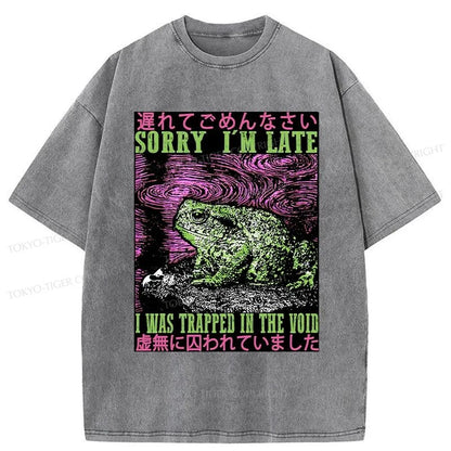 Tokyo-Tiger Frogs Trapped In The Void Washed T-Shirt