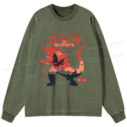 Tokyo-Tiger King of the Monsters Washed Long Sleeve T-Shirt