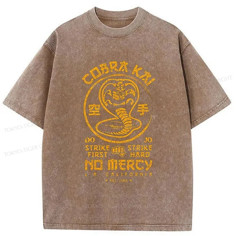 Tokyo-Tiger Karate Dojo Logo Cobra Kai Washed T-Shirt