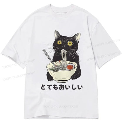 Tokyo-Tiger Cats Eat Ramen Noodles Classic T-Shirt