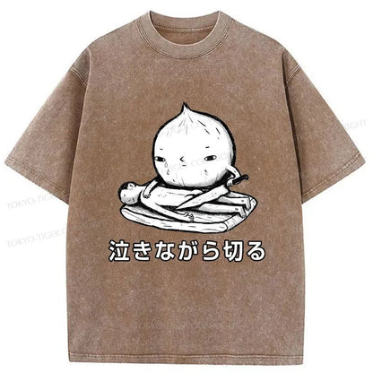 Tokyo-Tiger Crying Onion Japanese Washed T-Shirt