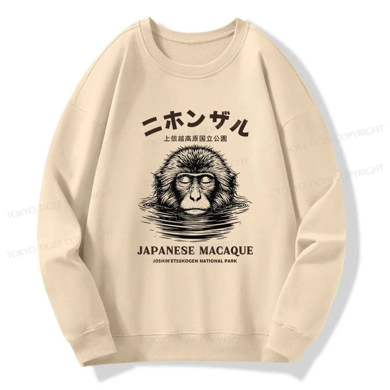 Tokyo-Tiger The Macaque Monkey In The Bath Japanese Sweatshirt