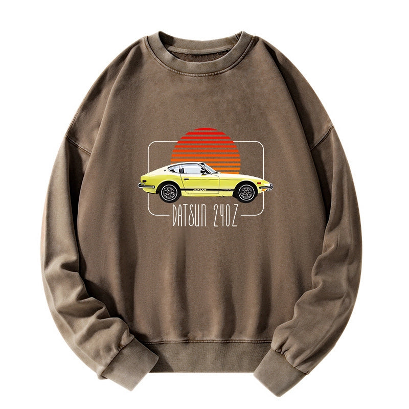 Tokyo-Tiger Datsun 240Z Retro Classic Car Washed Sweatshirt