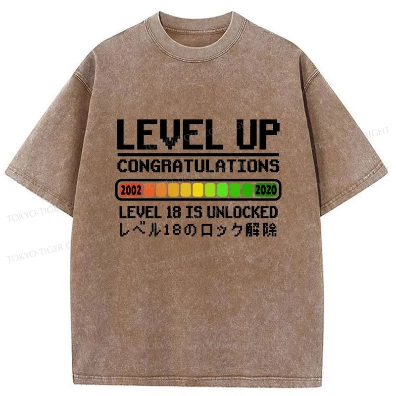 Tokyo-Tiger Level 18 Lock Release Washed T-Shirt