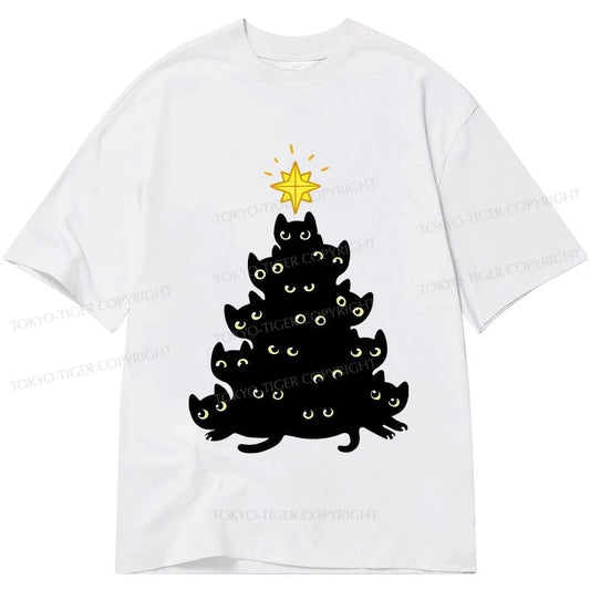 Tokyo-Tiger Black Cat Christmas Tree Classic T-Shirt