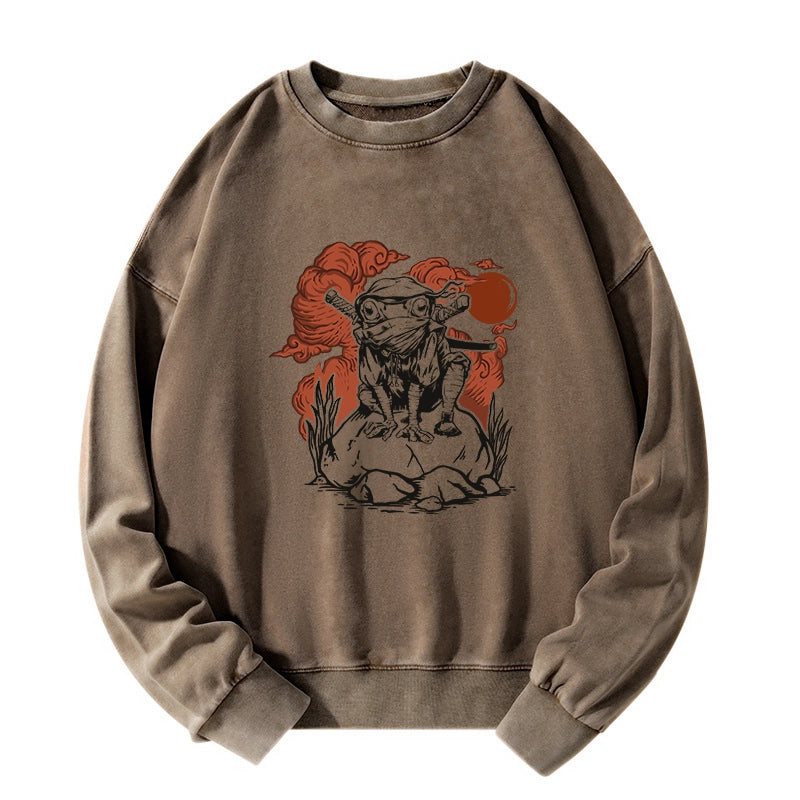 Tokyo-Tiger Ninja Frog Japanese Washed Sweatshirt