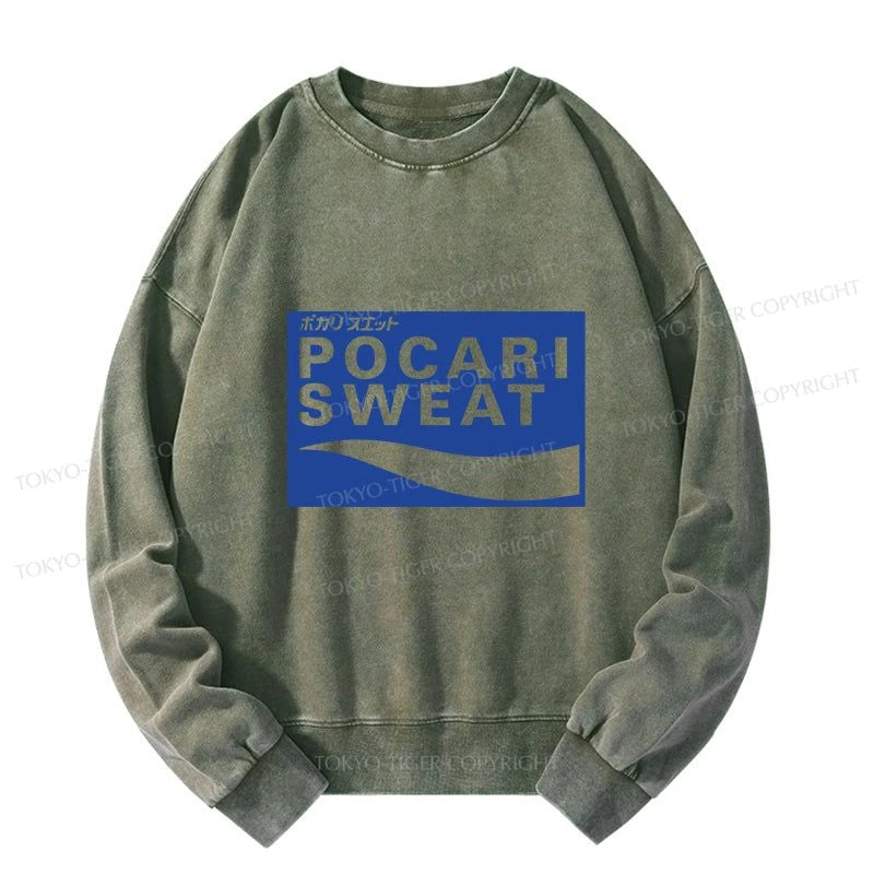 Tokyo-Tiger POCARI SWEAT Logo Washed Sweatshirt