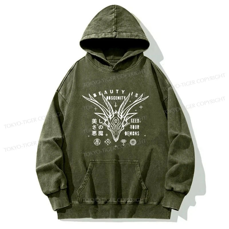 Tokyo-Tiger Beautiful Devil Japanese Washed Hoodie