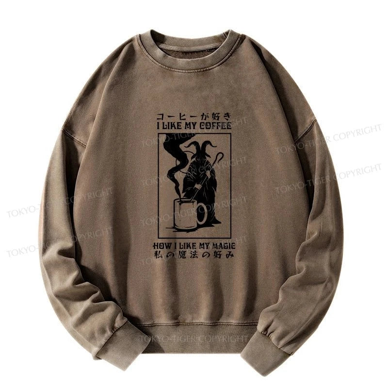 Tokyo-Tiger I Like My Coffee Washed Sweatshirt