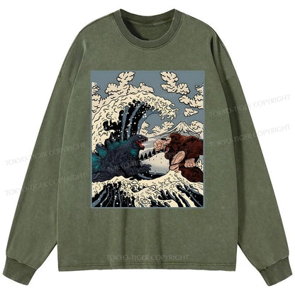 Tokyo-Tiger The Great Fight Washed Long Sleeve T-Shirt